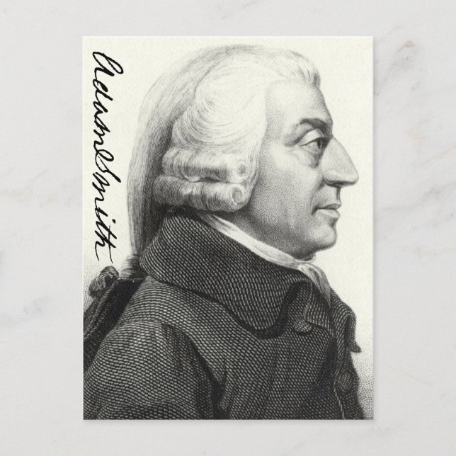 Postal Perfil de Adam Smith (con firma) (Anverso)