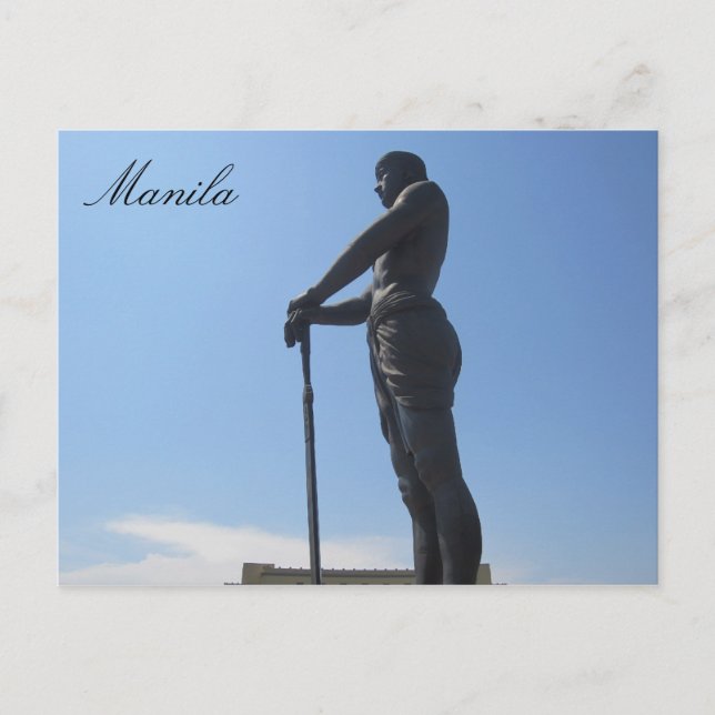 Postal perfil de estatua de manila (Anverso)