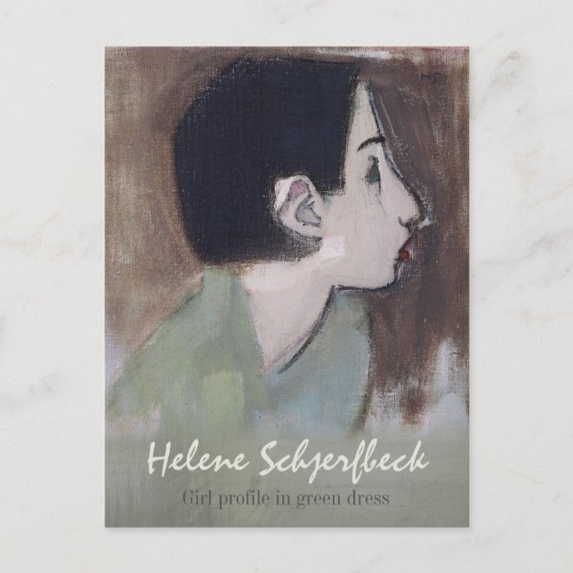 Postal Perfil del Chica Helene Schjerfbeck en vestido ver (Anverso)