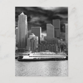 Postal perfil en blanco y negro de seattle
