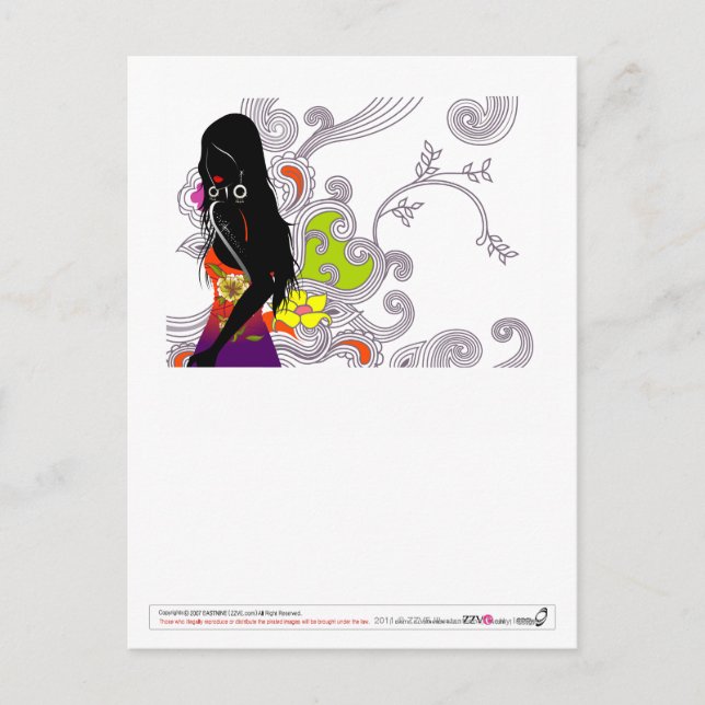 Postal Perfil lateral de una mujer posando (Anverso)