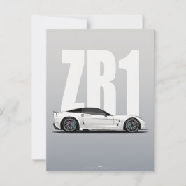 Postal Perfil lateral superior ZR1 C6 blanco Perfil de ar
