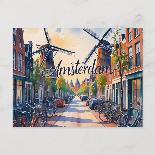 Postal Perfil urbano de Ámsterdam (Anverso)