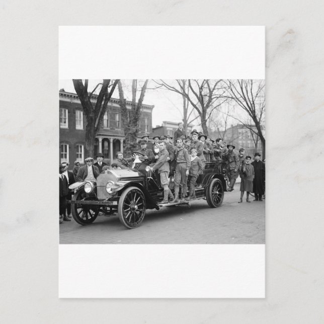 Postal Perforación contra incendios de boy scout, años 19 (Anverso)