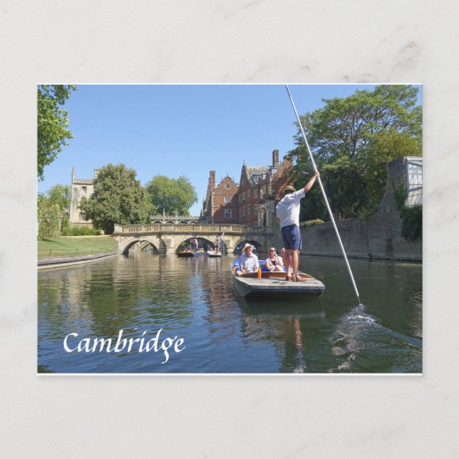 Postal perforando en el río Cam en Cambridge (Anverso)