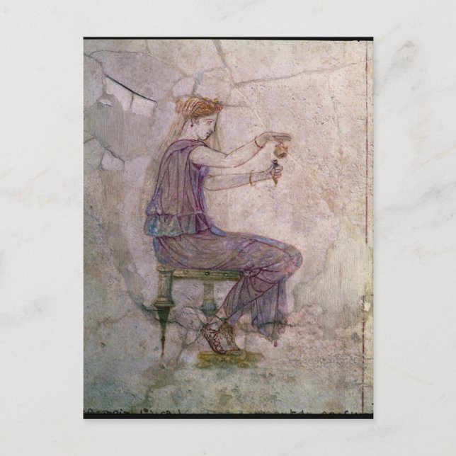 Postal Perfume de colada de la mujer en una redoma (Anverso)