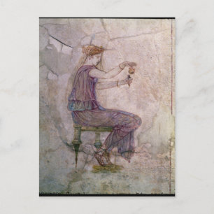 Postal Perfume de colada de la mujer en una redoma