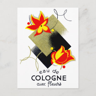 Postal Perfume floral francés de 1920