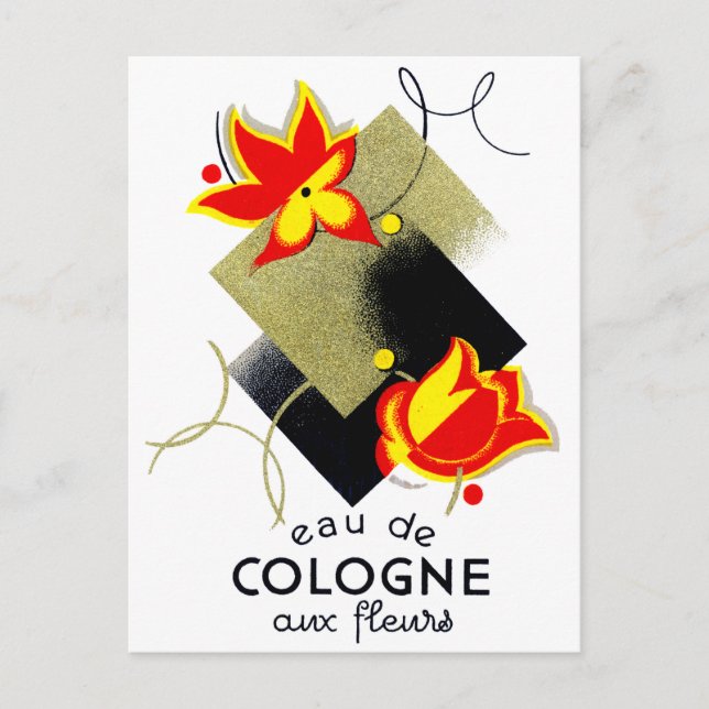 Postal Perfume floral francés de 1920 (Anverso)