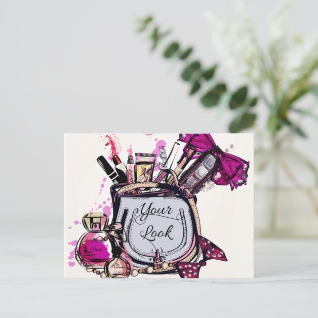 Postal Perfume, pintalabios rojos y un zapato de alta alt (Anverso de pie)