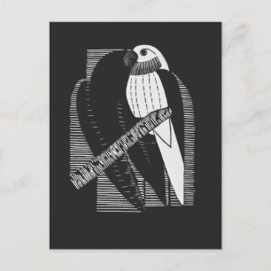 Postal Perico Minimalista Arte Animal Abstracto