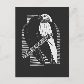 Postal Perico Minimalista Arte Animal Abstracto
