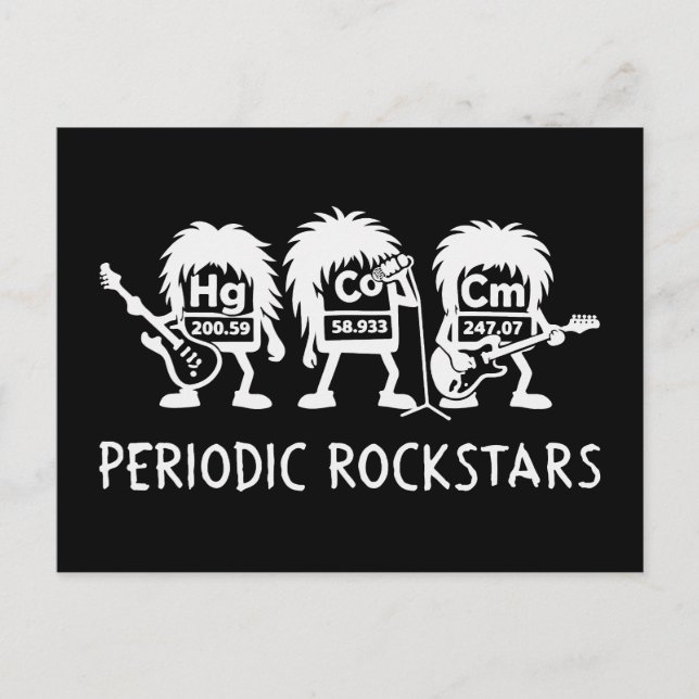 Postal Periodic Rockstars Chemistry Humor (Anverso)