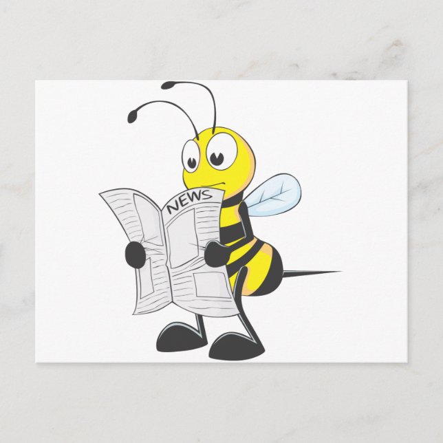 Postal Periódico feliz de la lectura de la abeja (Anverso)