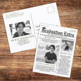 Postal Periódico moderno de moda y foto graduada