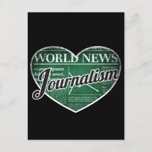 Postal Periodismo retro corazón amor en la pizarra
