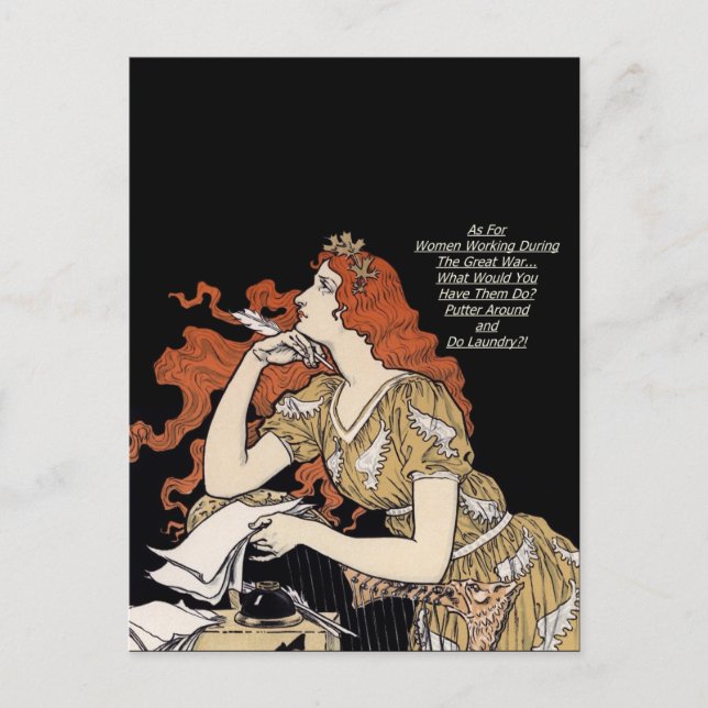 Postal Periodista en su escritorio (Anverso)