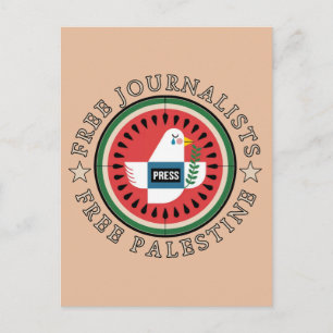 Postal Periodistas Libres Palestina Libre