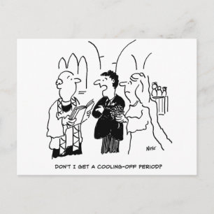 Postal Período de reflexión divertido para bodas
