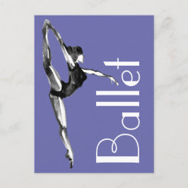 Postal Periwinkle Bold Black, White Watercolor Ballerina