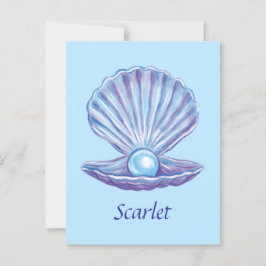 Postal Perla del Océano personalizable (azul)