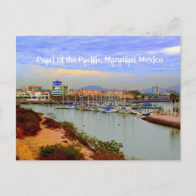 Postal Perla del Pacífico, Mazatlán México Marina (Anverso)