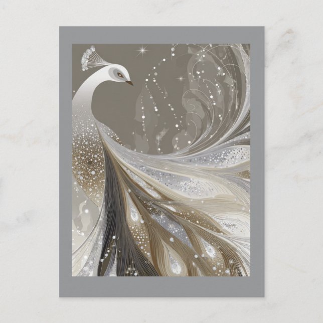 POSTAL PERLA DESTELLO PAVO REAL #1 (Anverso)