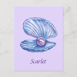 Postal Perla personalizada del océano (púrpura)