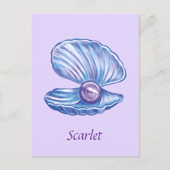 Postal Perla personalizada del océano (púrpura) (Anverso)