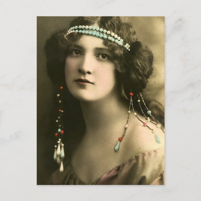 Postal Perlas en el pelo (Anverso)