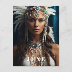 Postal *~ PERLAS PARA MUJER Boho CUMPLEAÑOS DE JUNIO AP53