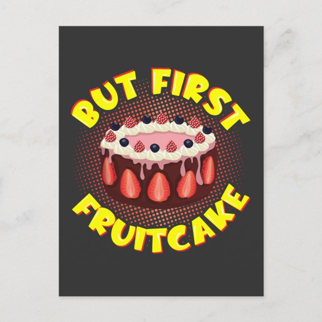 Postal Pero el primer pastel de fruta, el día de la fruta (Anverso)