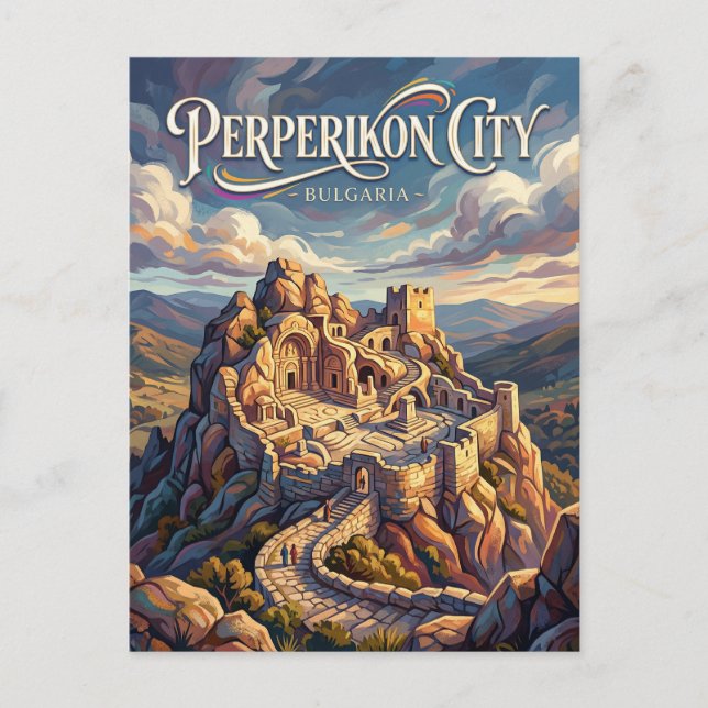 Postal Perperikon Ciudad Antigua Bulgaria (Anverso)