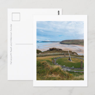 Postal Perranporth Beach y Millennium Sundial