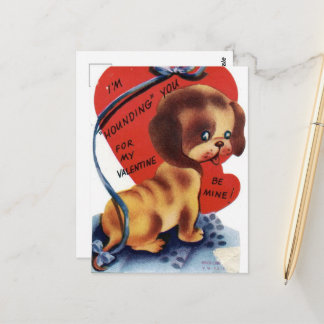 Postal Perrito adorable del día de San Valentín