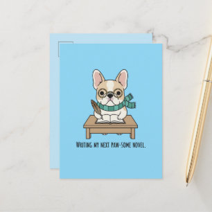 Postal Perrito Autor Bulldog Francés Papelería Artística
