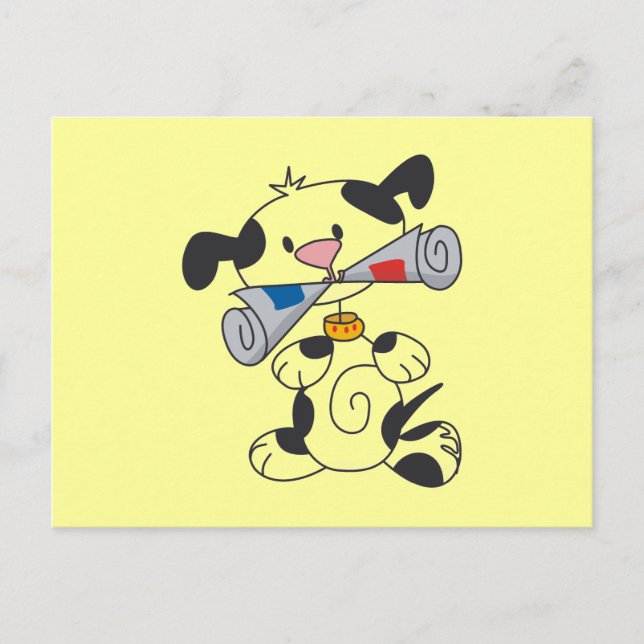 Postal Perrito con las camisetas y los regalos del (Anverso)