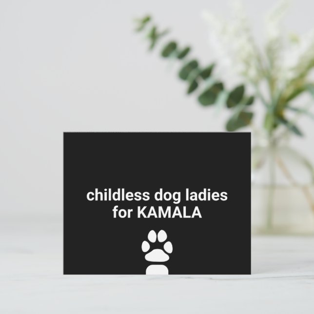 Postal Perritos sin hijos damas de Kamala diversión perro (Anverso de pie)