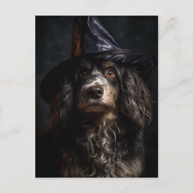 Postal Perro adorable de Halloween (Anverso)