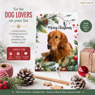 Postal Perro Amante De La Navidad Golden Retriever