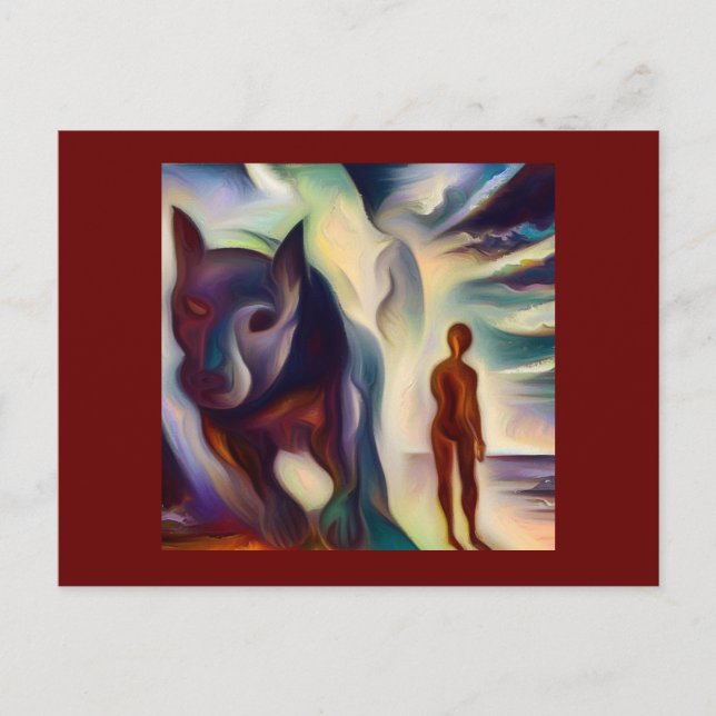 Postal Perro animal espiritual 2 (Anverso)