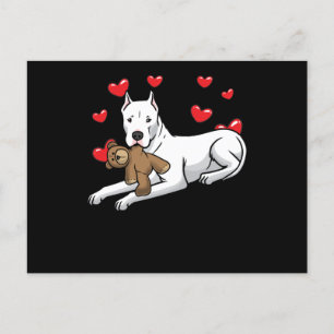 Postal Perro Argentino Con Animales Y Corazones Pintados