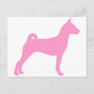 Postal Perro Basenji (de color rosa)