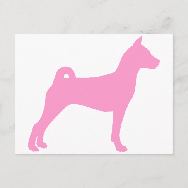 Postal Perro Basenji (de color rosa) (Anverso)