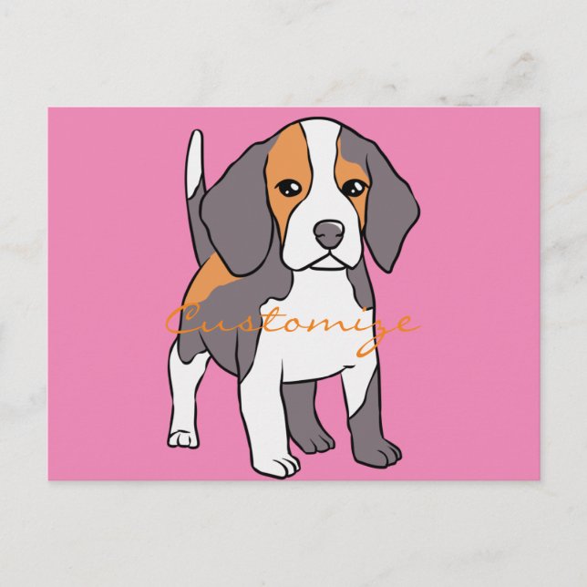 Postal Perro Beagle Cute Rama Thunder_Cove (Anverso)