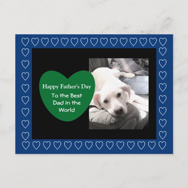 Postal Perro Blanco Lindo Con El Mejor Amigo Papá Día del (Anverso)