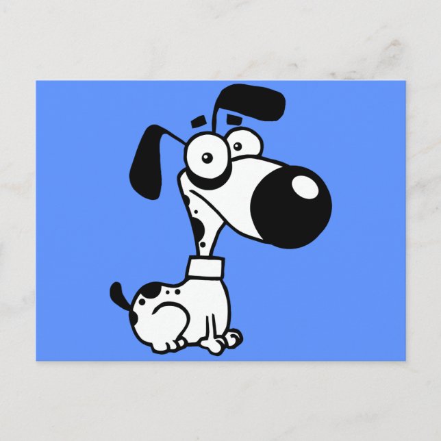 Postal Perro blanco y negro (Anverso)