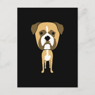 Postal Perro Boxer. Cabeza sobredimensionada.