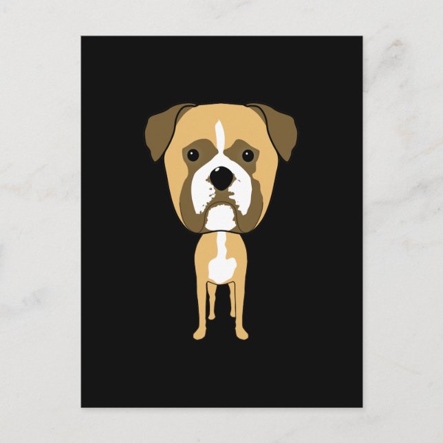 Postal Perro Boxer. Cabeza sobredimensionada. (Anverso)