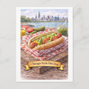 Postal Perro Caliente al Estilo de Chicago (Serie de Comi